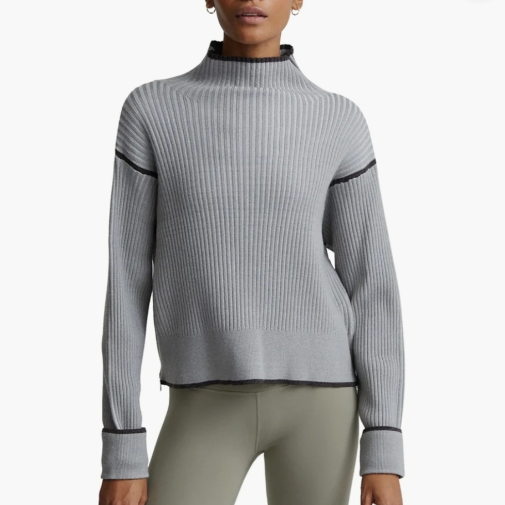 VARLEY Gray Side Zip Hagen Sweater sz L